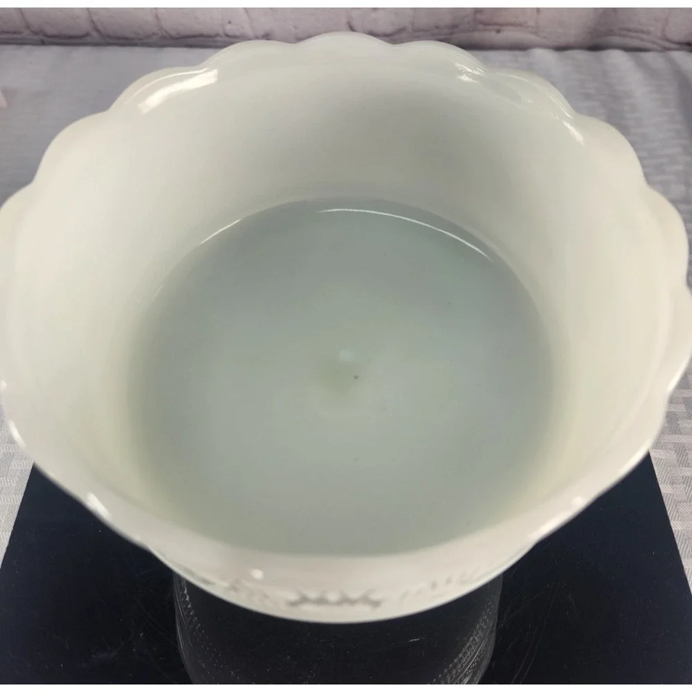 Vtg E.O. Brody Co. White Milk Glass Pedestal Compote bowl Cleveland Ohio